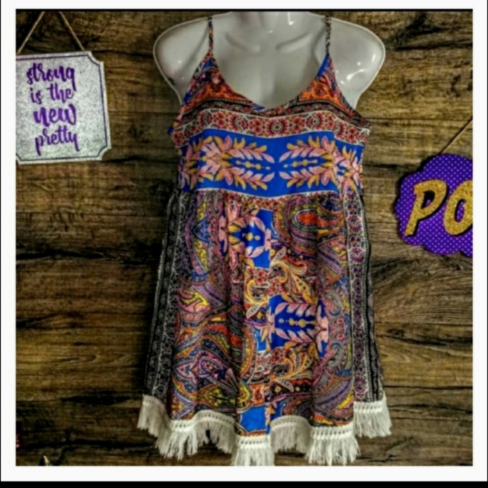 Joyce Romper Size S Bohemian Chic Fringe NWOT - Picture 3 of 10
